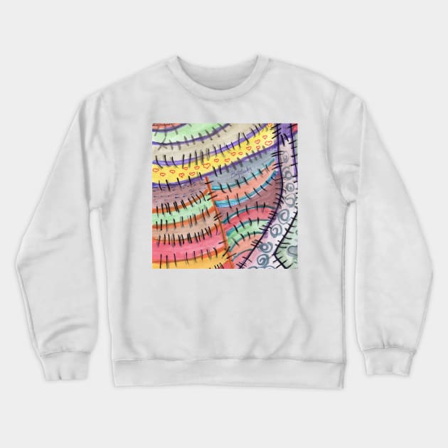 Patchwork handpainted art Crewneck Sweatshirt by FilMate